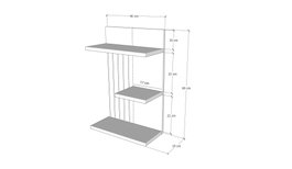Hanah Home Estantería de Pared Blanca Moderna y Novedosa, 40x60x19 cm